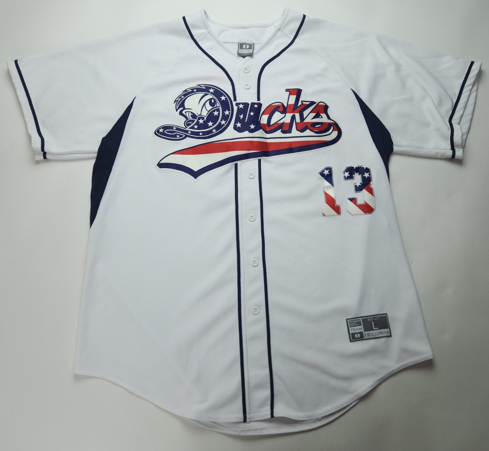 Large 2013 Long Island Ducks USA Military Appreciation Night jersey baseball Large 2013 Long Island Ducks USA Military Appreciation Night jersey baseball