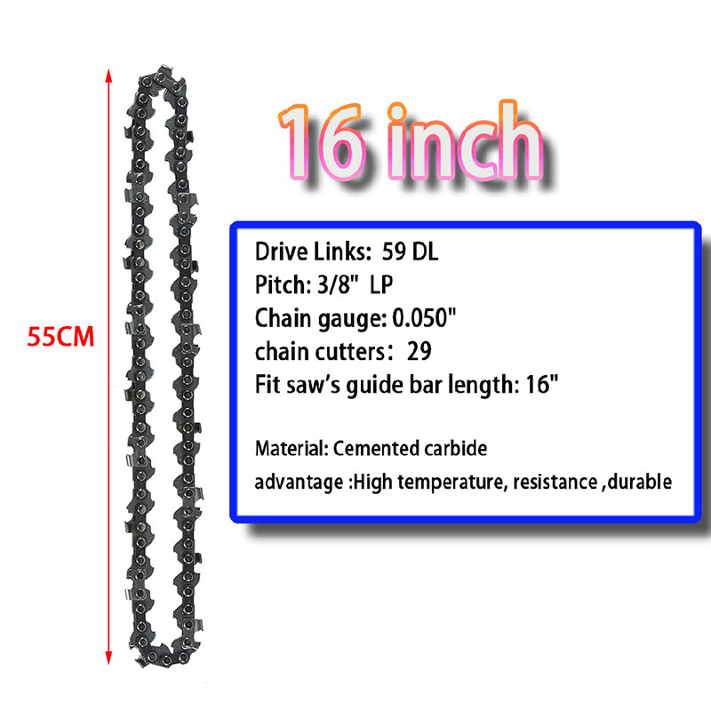 1-3Pcs 16 Inch Chainsaw Chain 59DL .050\
