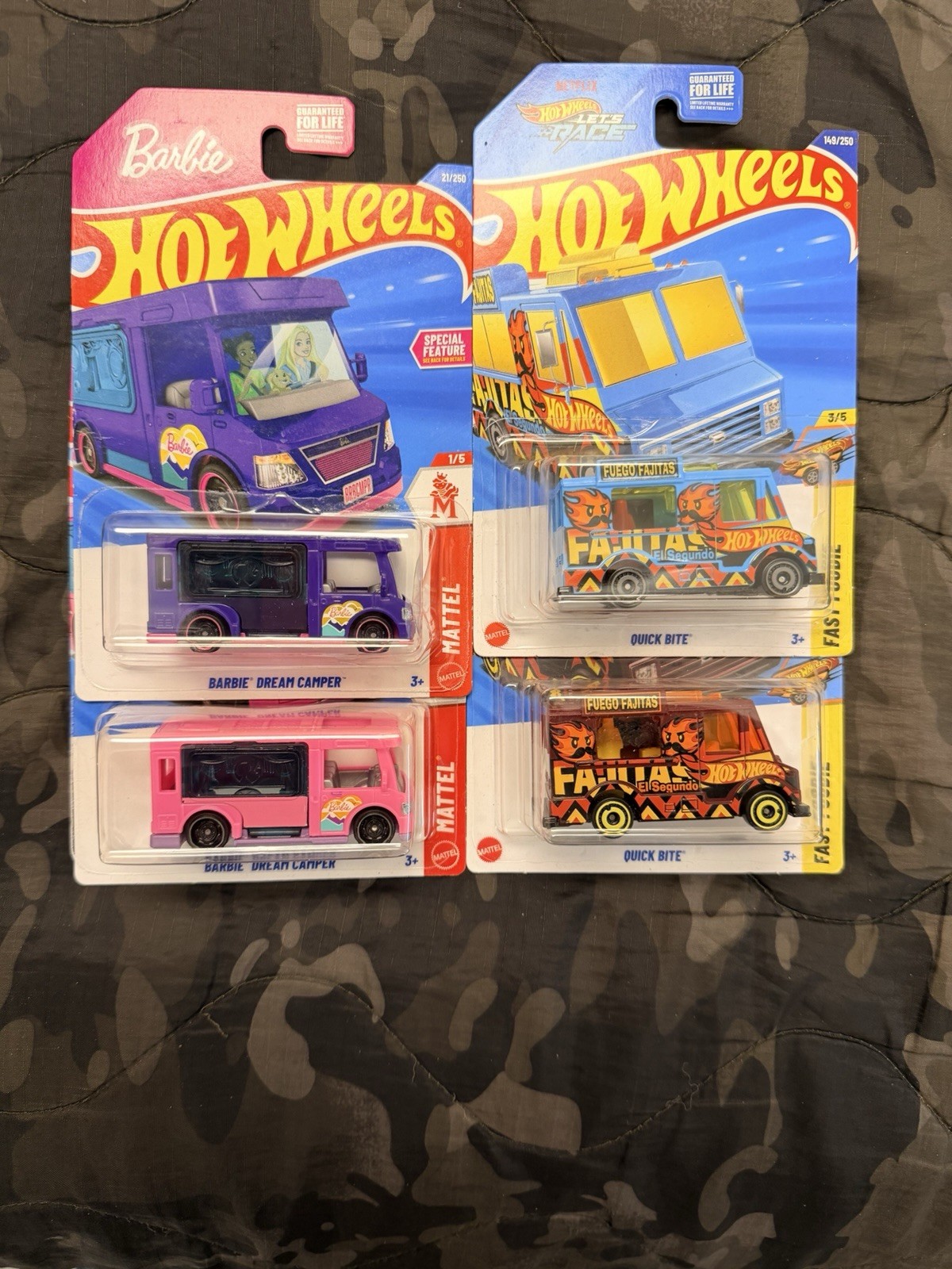 2025/26🔥Hot Wheels🔥Barbie Dream Camper & Quick Bite 4 Pack, All 4 Different,