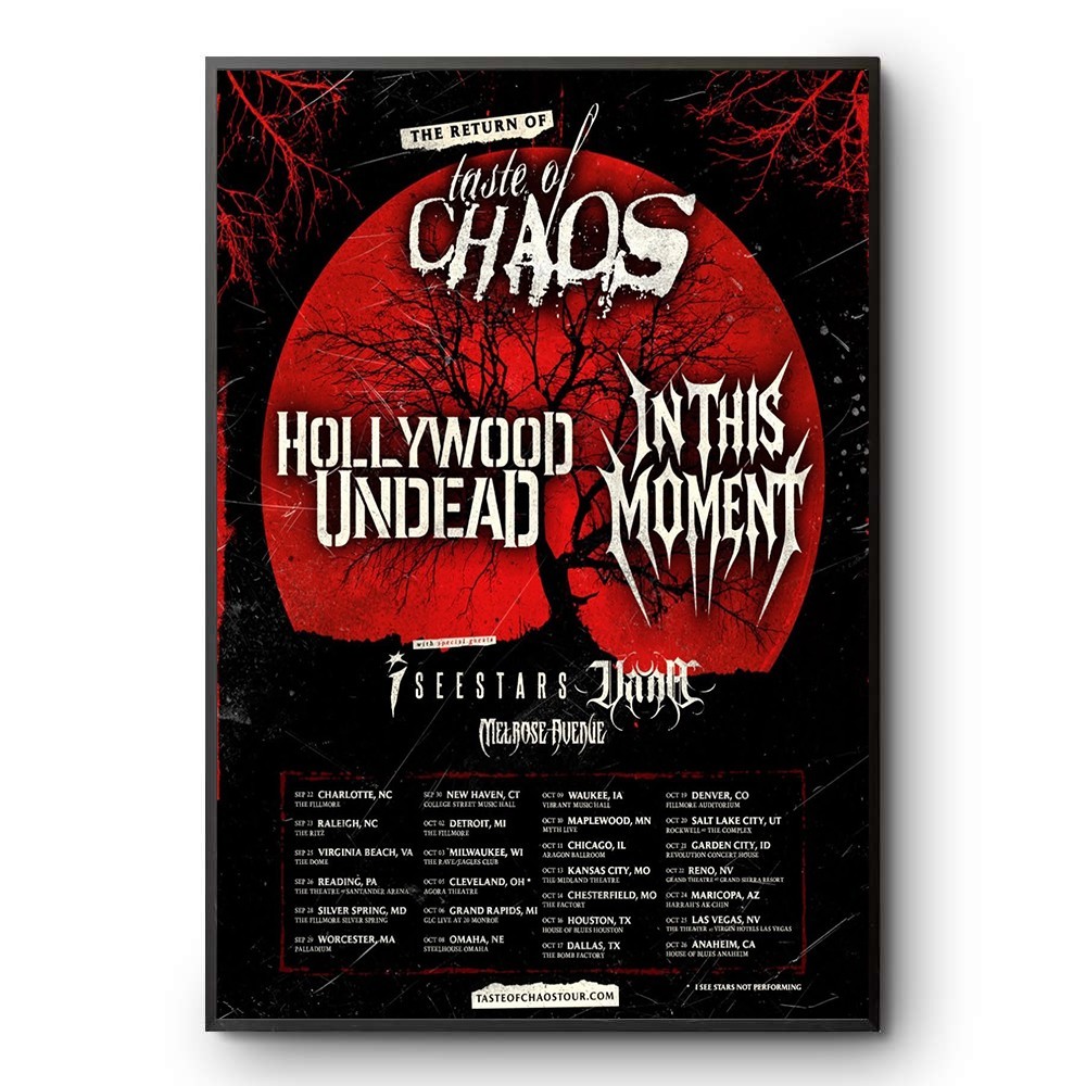 Taste of Chaos Tour Poster 2026 Hollywood Undead In This Moment Concert
