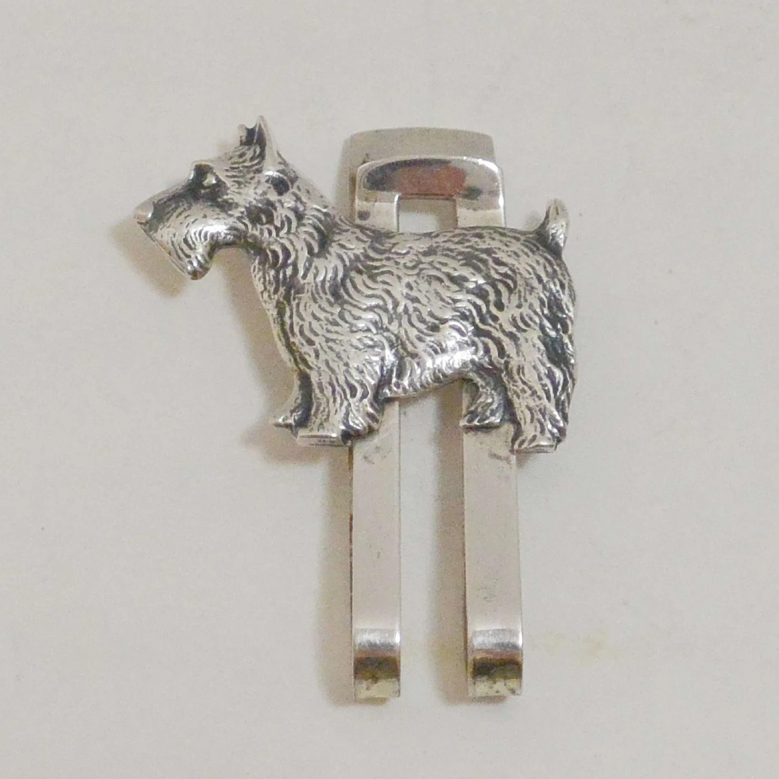 Sterling Silver Scottish Terrier Money Clip, Vintage Scottie Dog Jewelry
