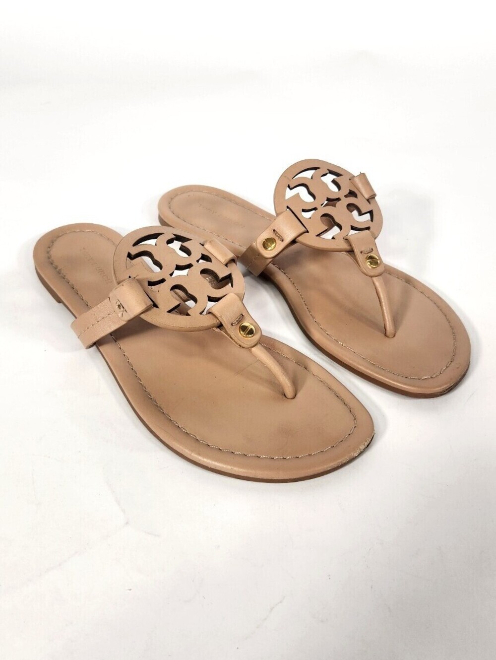Tory Burch Miller Beige Leather Sandals US 6.5 Tory Burch Miller Beige Leather Sandals US 6.5