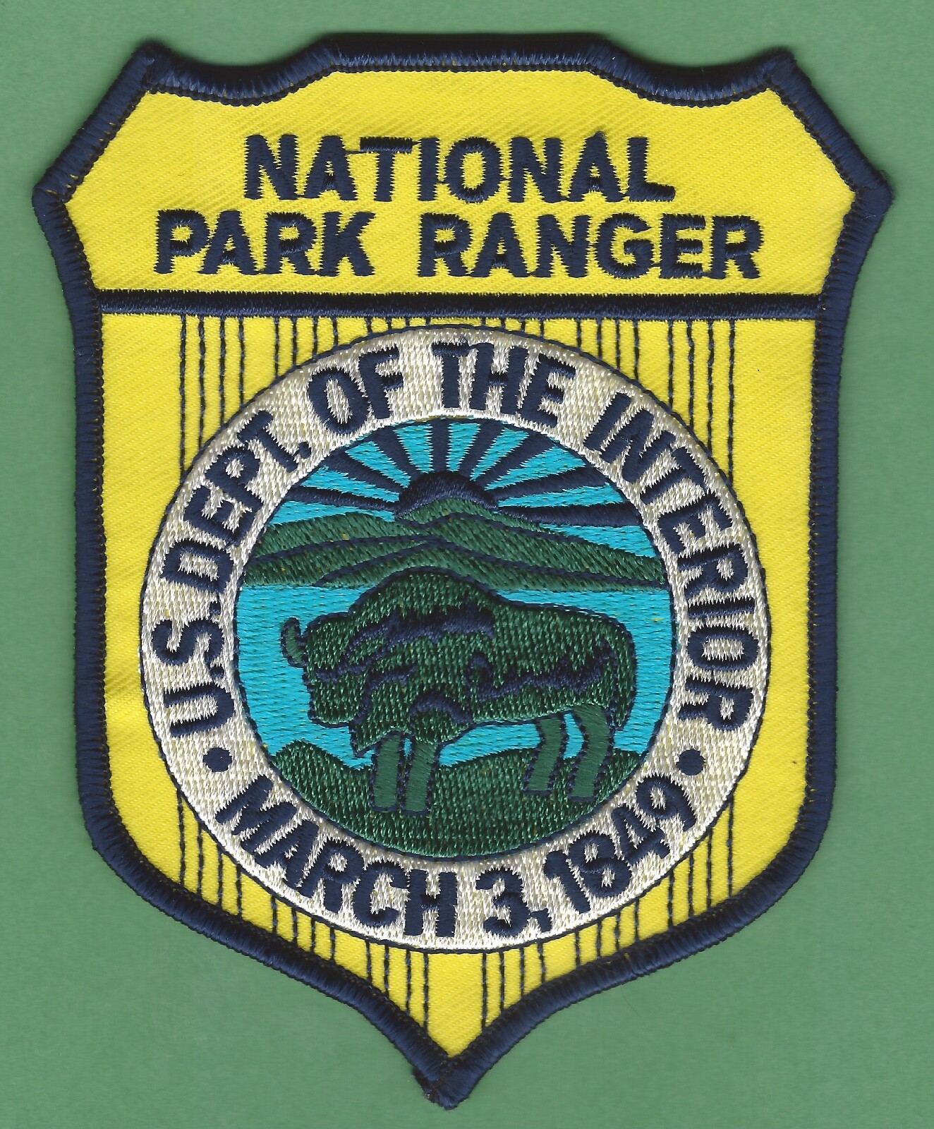 U.S. DEPARTMENT OF THE INTERIOR NATIONAL PARK RANGER PATCH U.S. DEPARTMENT OF THE INTERIOR NATIONAL PARK RANGER PATCH