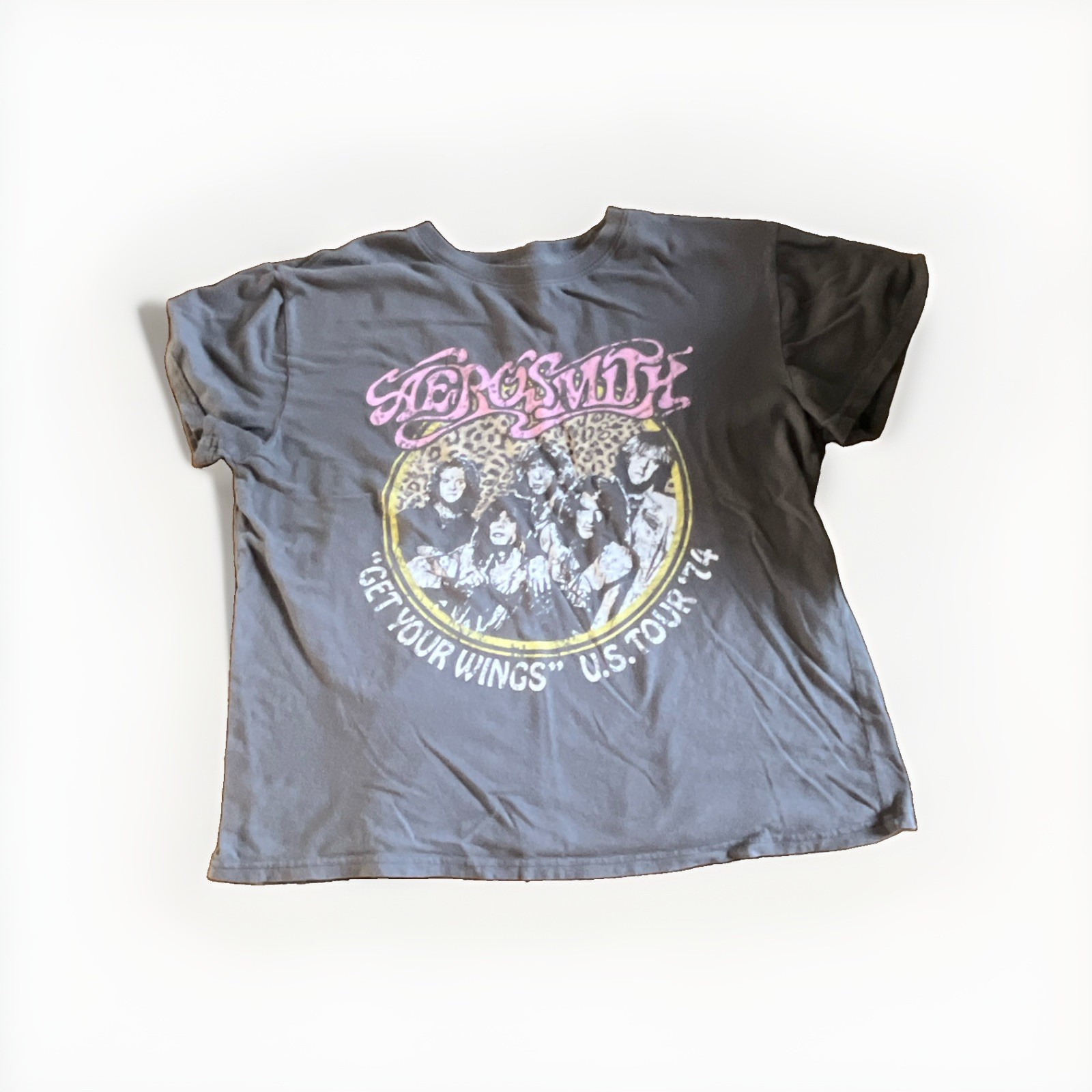 Vintage Aerosmith Get Your Wings U.S. Tour \'74 Gray T-Shirt XL Rock & Pop Music Vintage Aerosmith Get Your Wings U.S. Tour \'74 Gray T-Shirt XL Rock & Pop Music