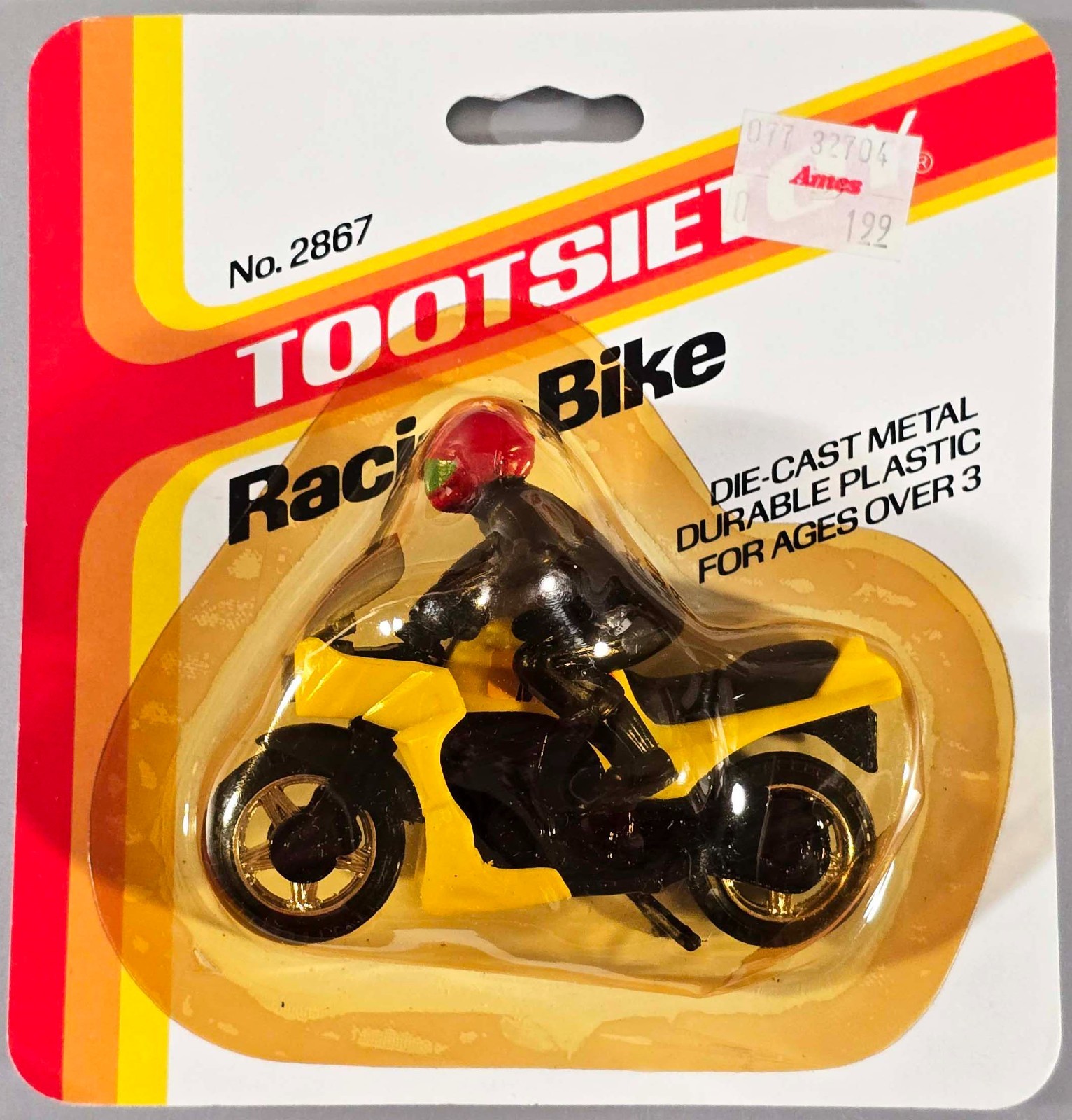 Vintage 1985 Tootsietoy Racing Bike Kawasaki GPZ Ninja / Toy #2867 / HFT Yellow