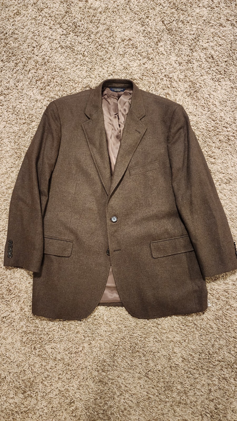 Brooks\' Brothers Brown Yorkshire Tweed Wool/Cashmere Blazer 44R 1818 Madison