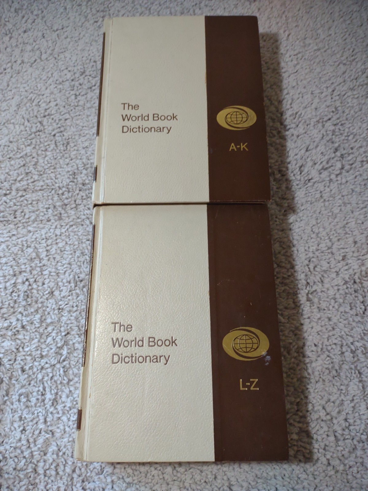 Vintage 1973 Webster\'s World Book Dictionary Complete Set Of 2 A-K & L-Z Gold G