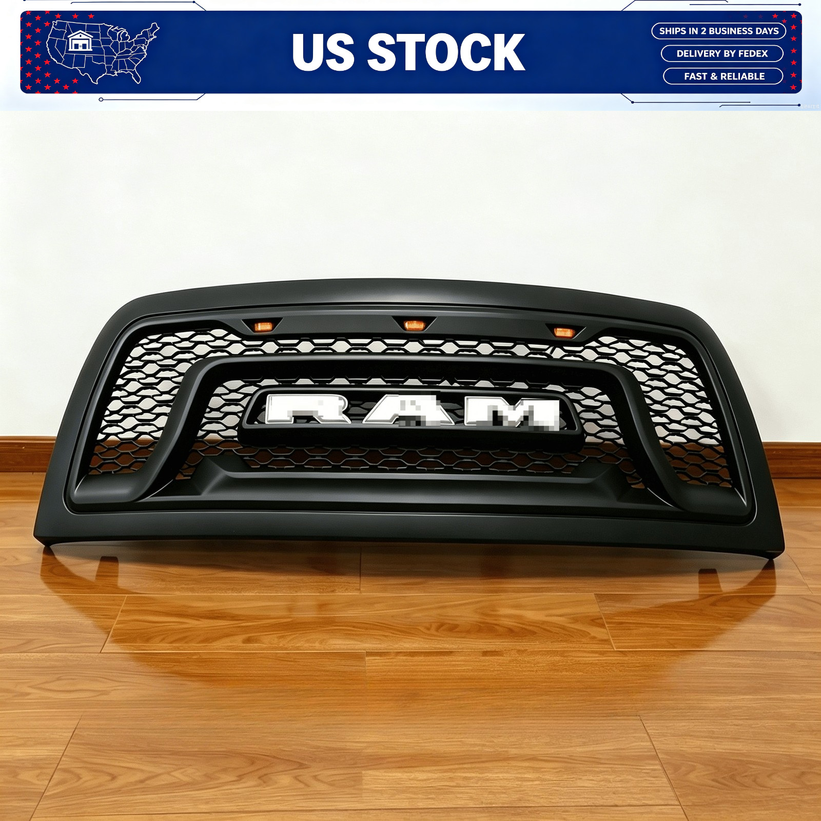 US STOCK Front Upper Grille Matte Black  for 2010-2018 Dodge Ram 2500 Grill