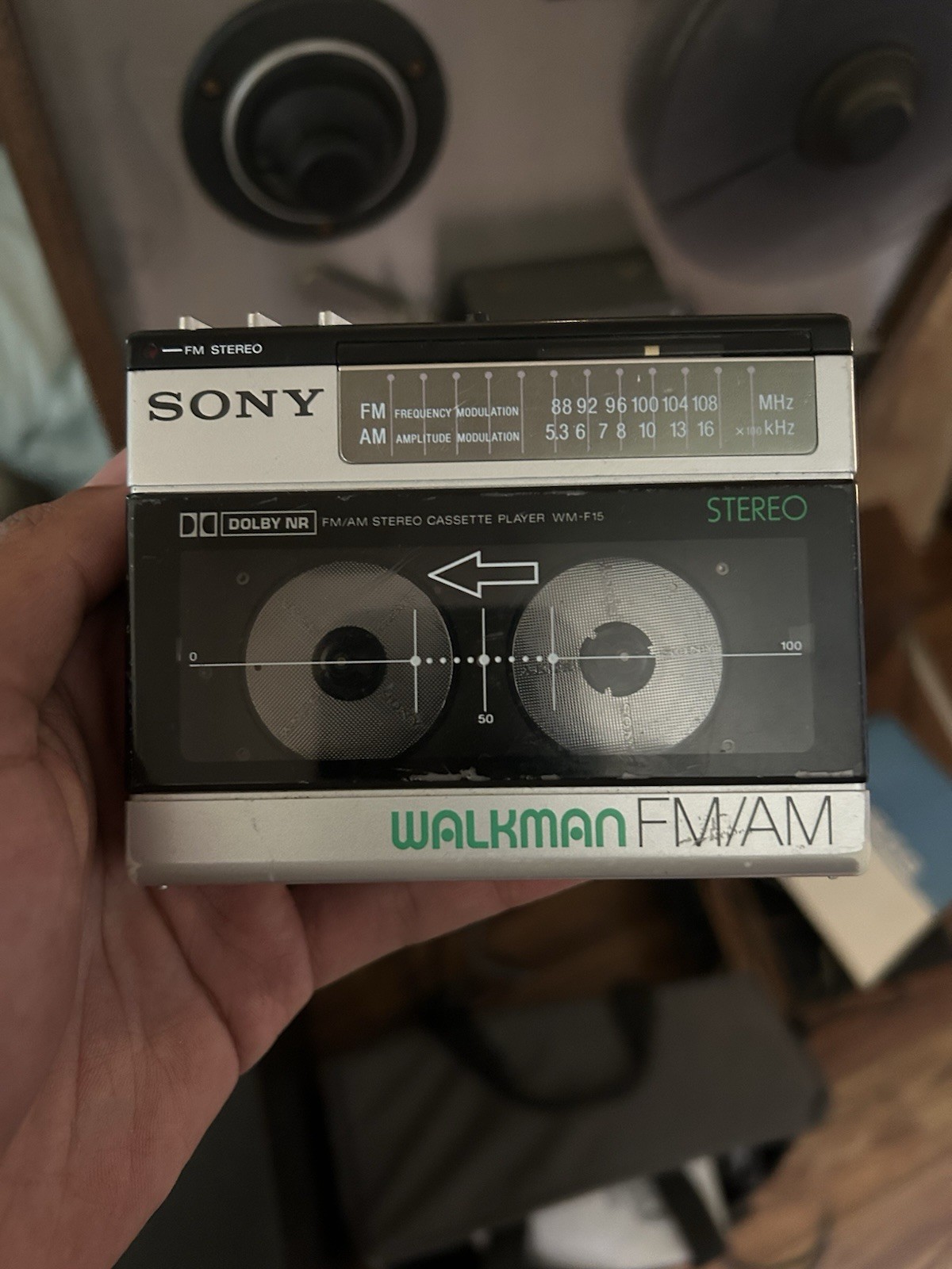 Sony Walkman WM-F15 Radio & Cassette Player Dolby NR AM/FM Stereo Silver/Black Sony Walkman WM-F15 Radio & Cassette Player Dolby NR AM/FM Stereo Silver/Black