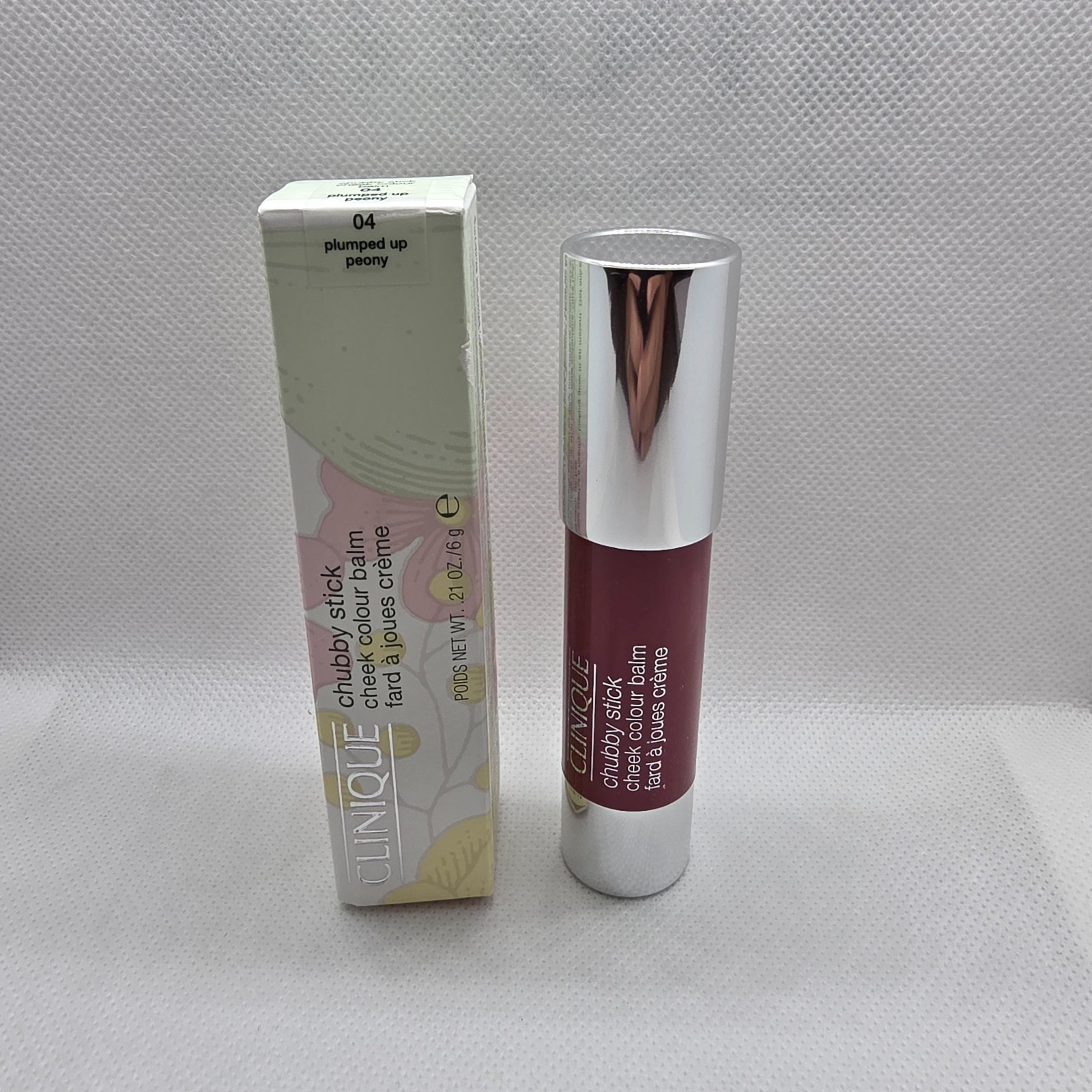 Clinique Chubby Stick Cheek Color Balm 04 Plumped Up Peony Full Size 0.21oz NIB Clinique Chubby Stick Cheek Color Balm 04 Plumped Up Peony Full Size 0.21oz NIB