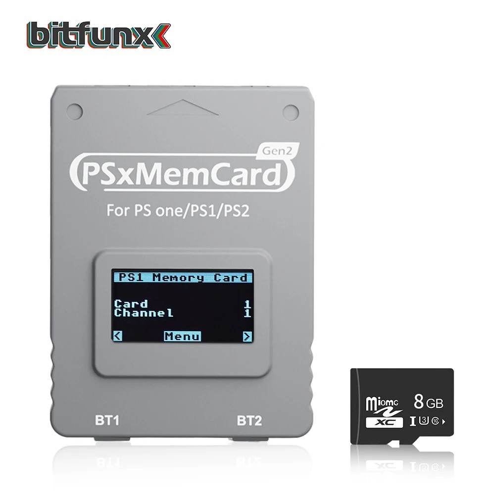 Bitfunx PSxMemCard Gen2 Memory Card Store Game Saves for PS1 PS2 PS One Console Bitfunx PSxMemCard Gen2 Memory Card Store Game Saves for PS1 PS2 PS One Console