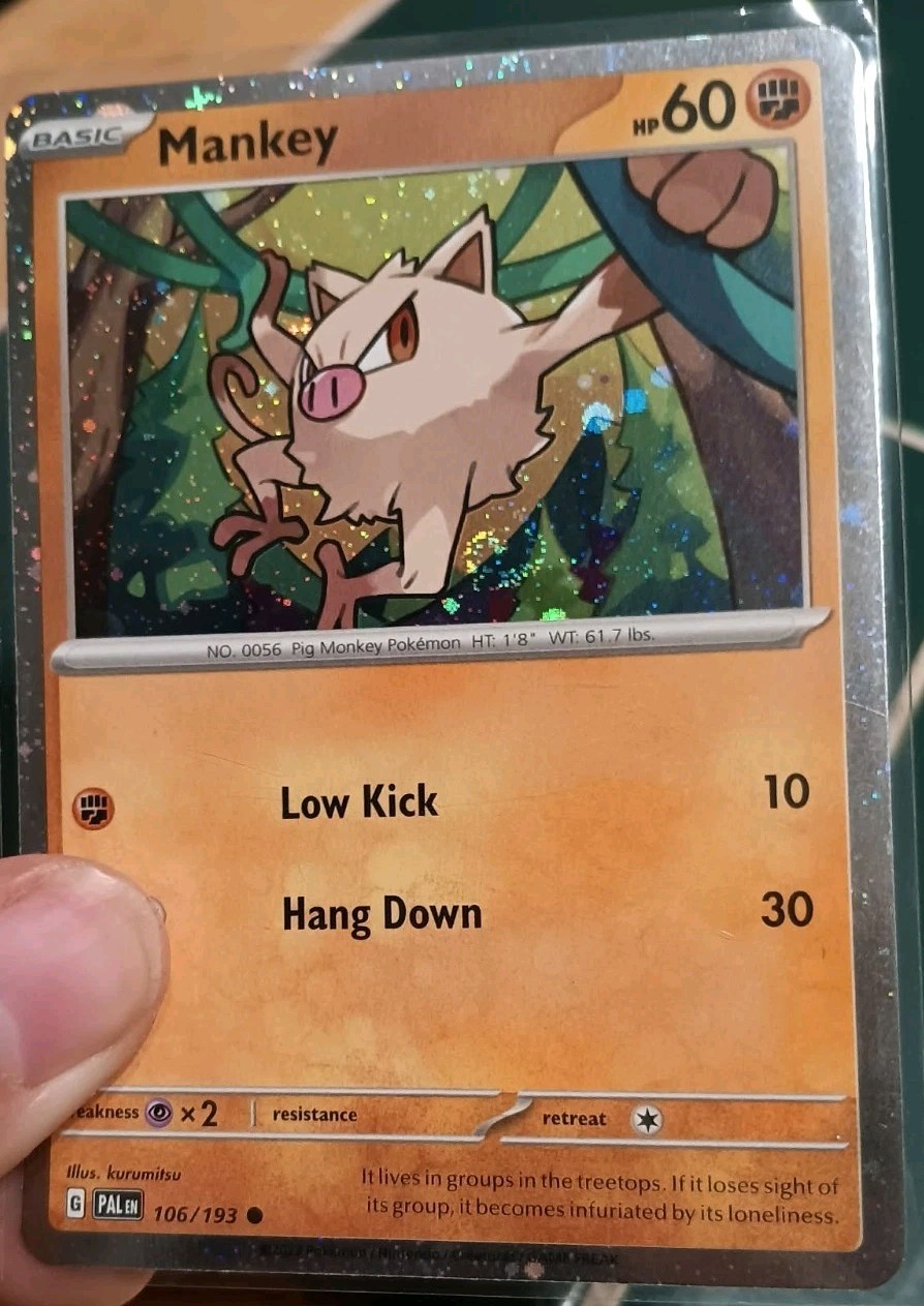 FART SWIRL 💫💩 Mankey  (Cosmos Holo) 106/193 Pokemon Promo