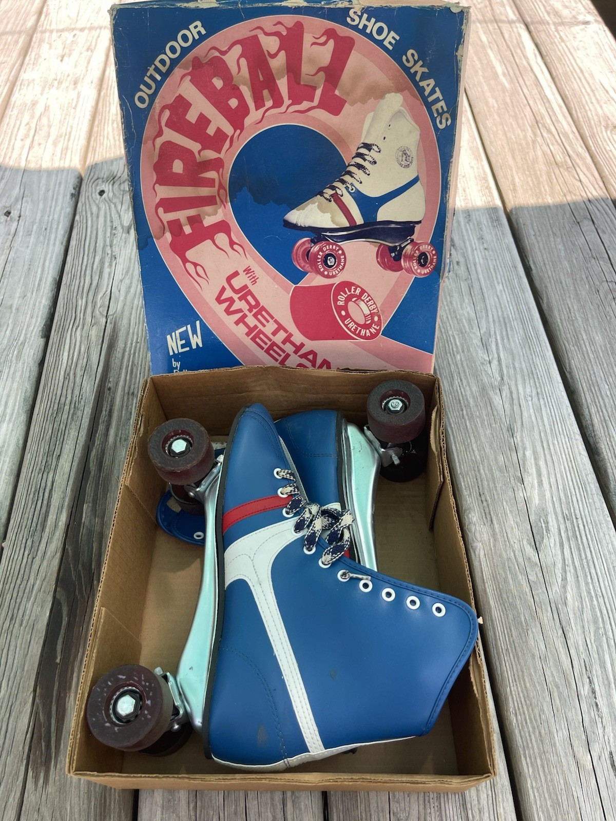 Vintage Fireball Official Roller Derby Skates Urethane with Original Box Size 8 Vintage Fireball Official Roller Derby Skates Urethane with Original Box Size 8