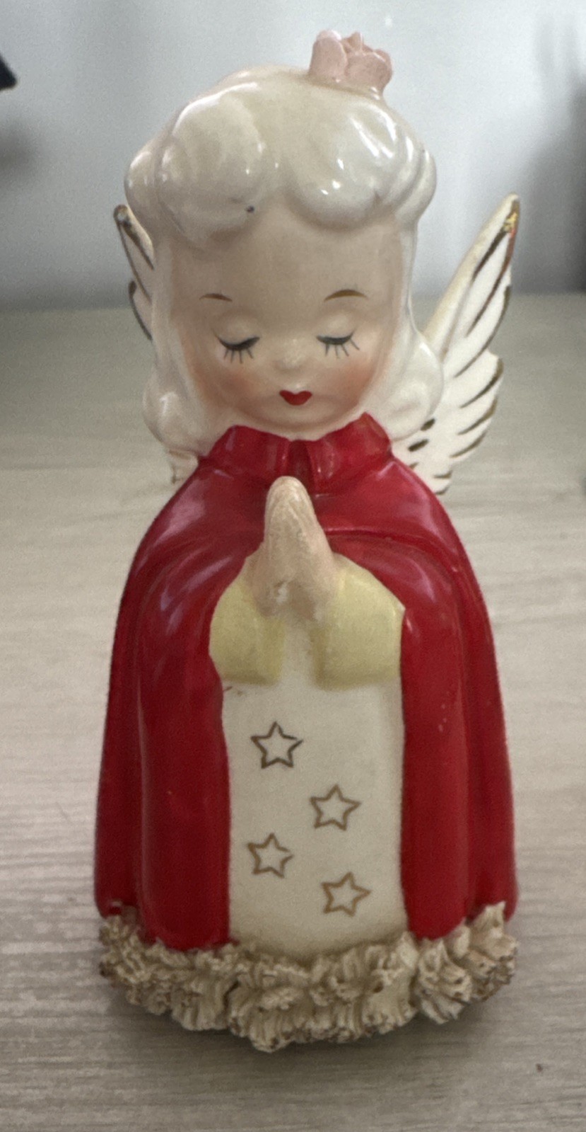 RARE VTG Fine A Quality Japan Christmas Angel Porcelain Figurine Spaghetti Trim RARE VTG Fine A Quality Japan Christmas Angel Porcelain Figurine Spaghetti Trim