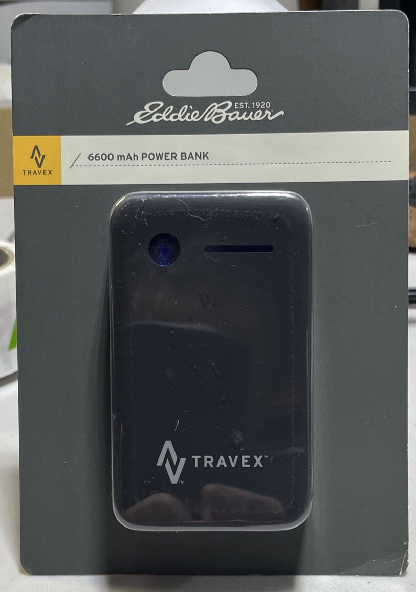 Eddie Bauer Travex Black 6600mAh Power Bank NEW For MP4/iPhone/iPad/Tablets