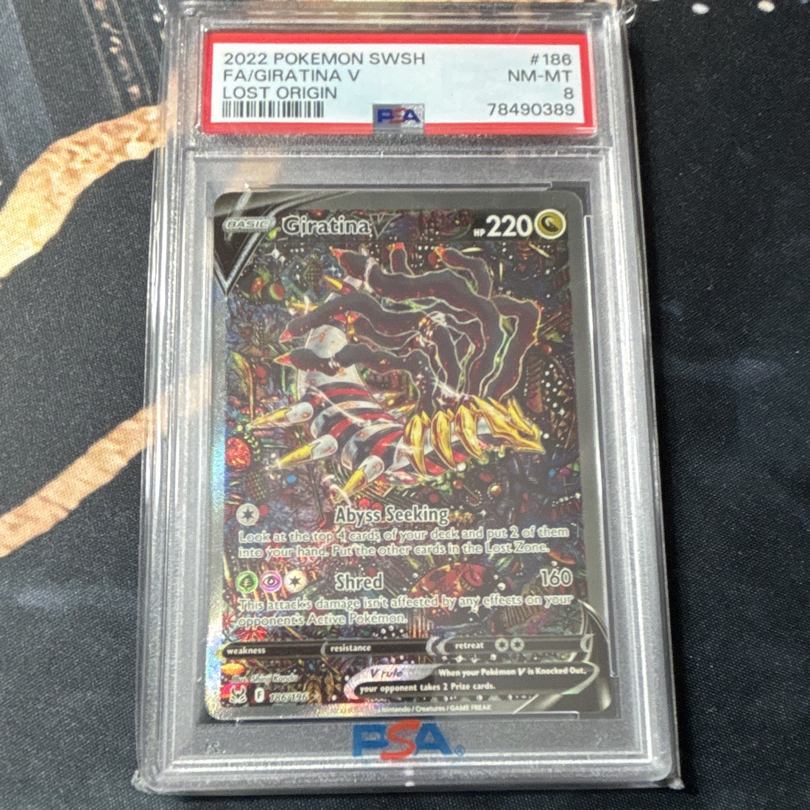 Giratina V 186/196 Lost Origin 2022 Alternate Full Art Holo English PSA 8