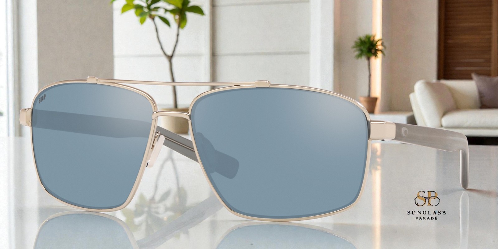 COSTA DEL MAR 6S4009 07 Flagler Gray Silver 62mm Men\'s Polarized Sunglasses 580P