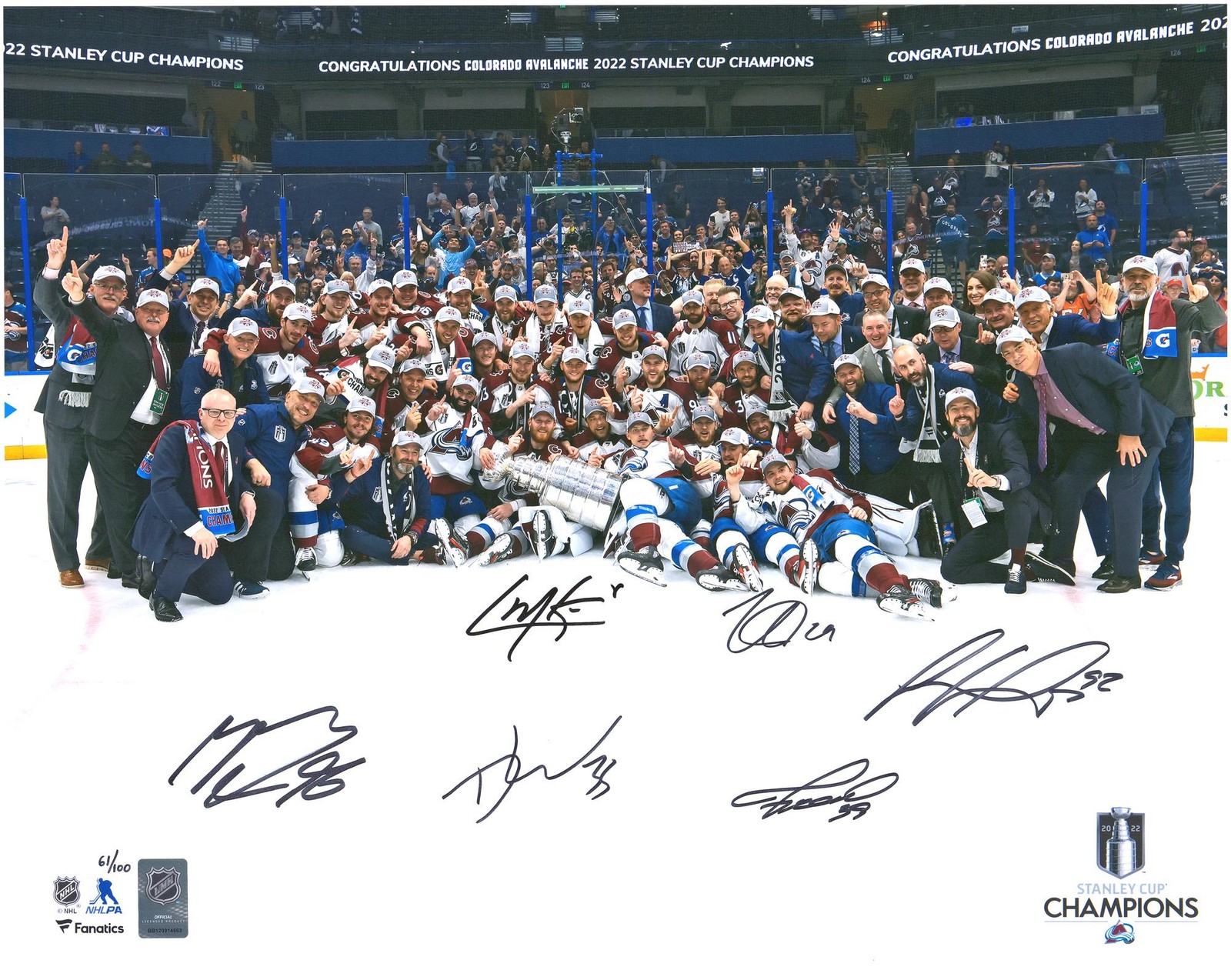Colorado Avalanche Multi-Signed 2022 Stanley Cup Champions 16\