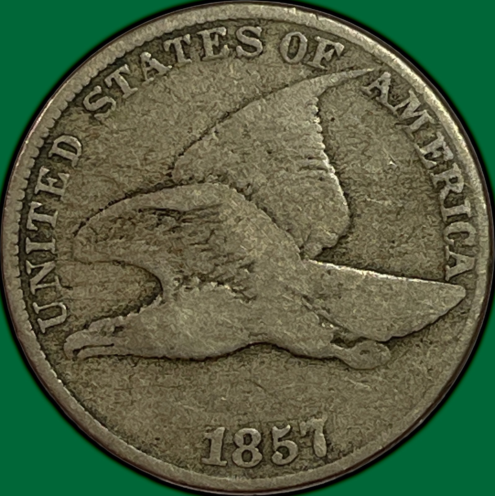1857 Flying Eagle Cent Choice Very Good VG+/F Coin #49756