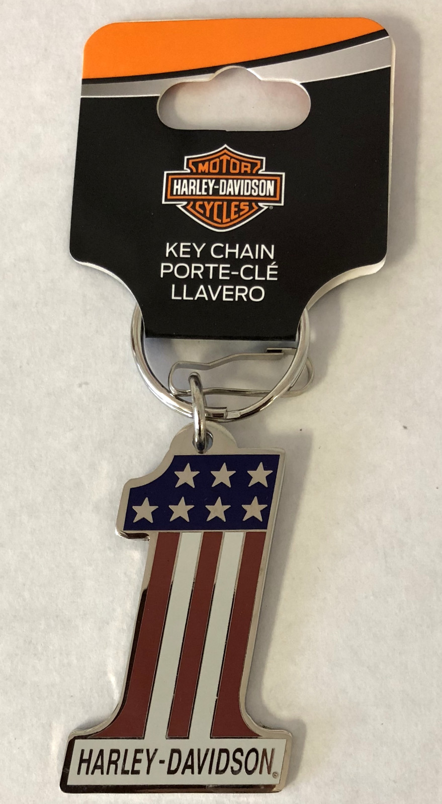 Harley-Davidson Number 1 Red White Blue Metal Key Chain NEW Harley-Davidson Number 1 Red White Blue Metal Key Chain NEW