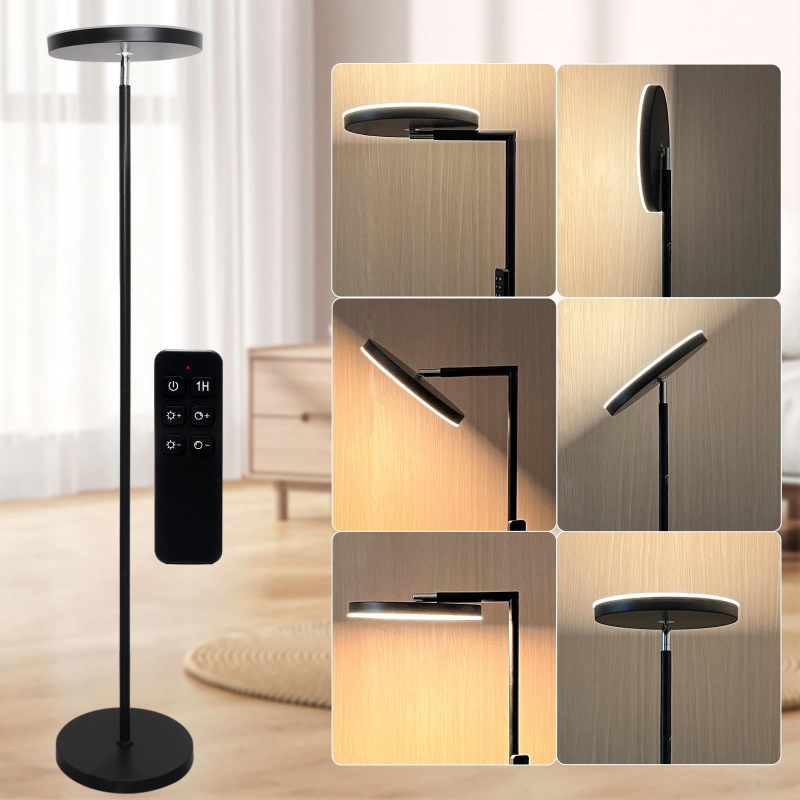 Anrotix 30W 3000LM LED Floor Lamp Tall 90° Foldable Dimmable Standing Light Anrotix 30W 3000LM LED Floor Lamp Tall 90° Foldable Dimmable Standing Light