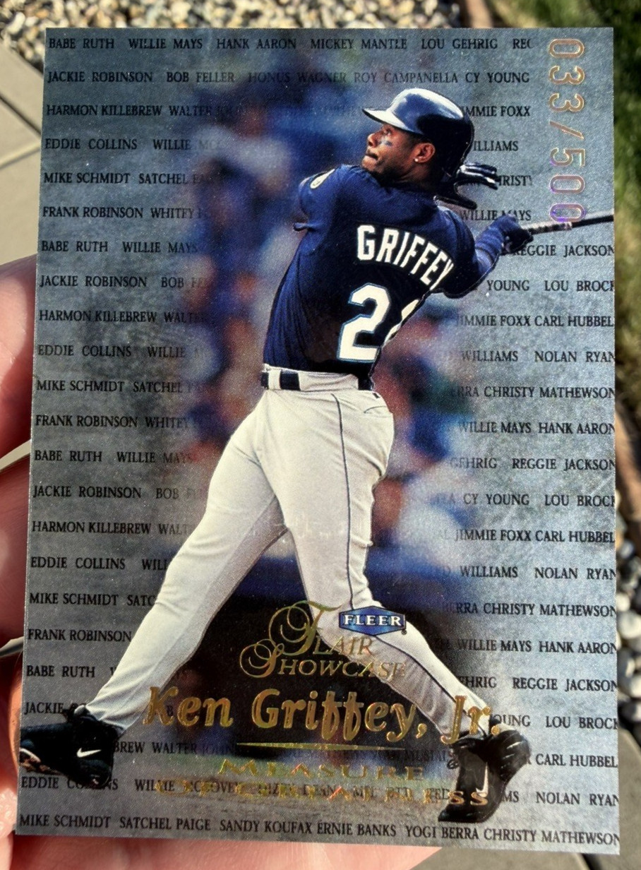1999 Flair Showcase #MG4 Measure of Greatness Ken Griffey Jr. #33/500 - Mariners
