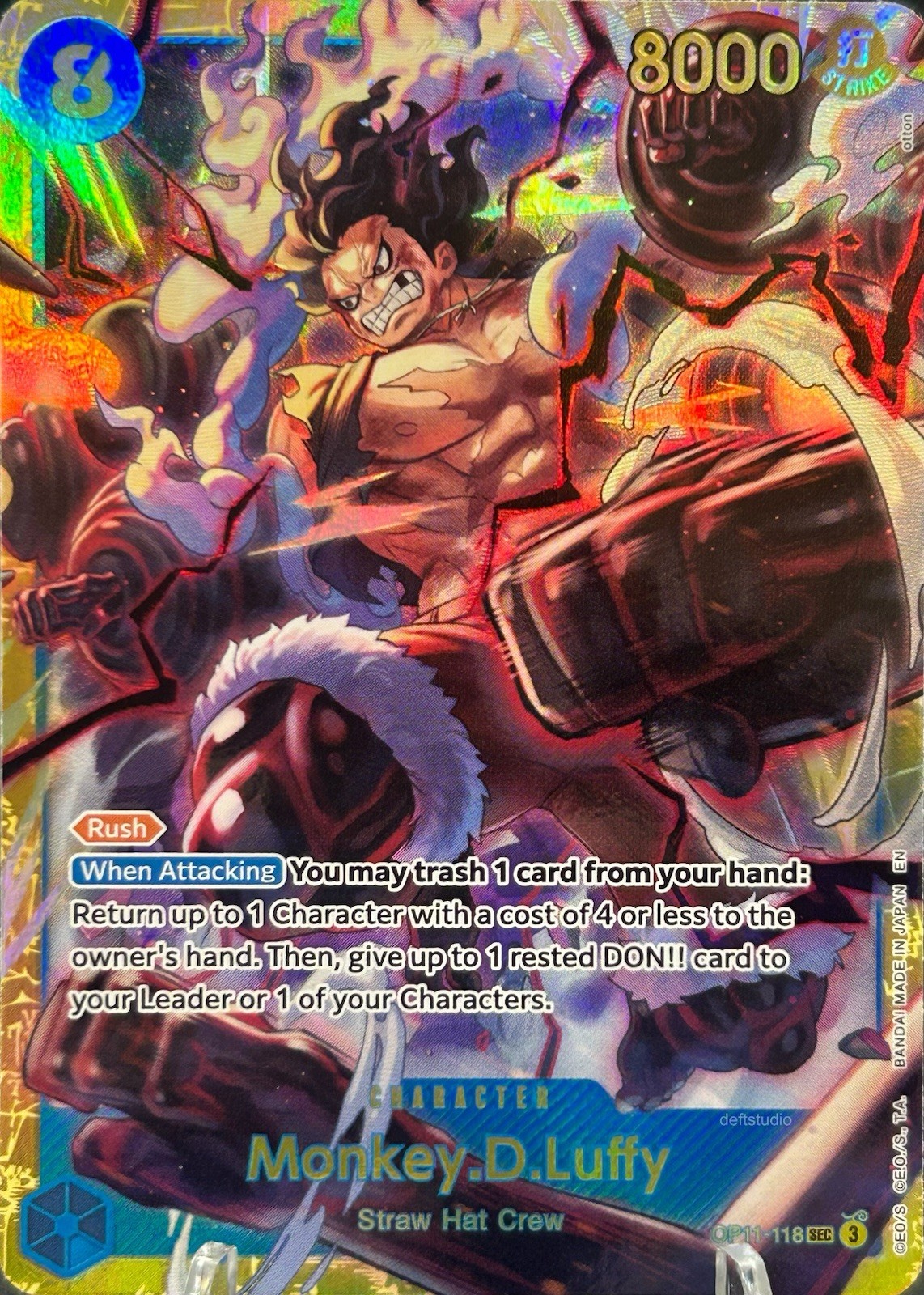 • Monkey.D.Luffy • OP11-118 Alt Art SEC Holo Foil Promo One Piece TCG NM