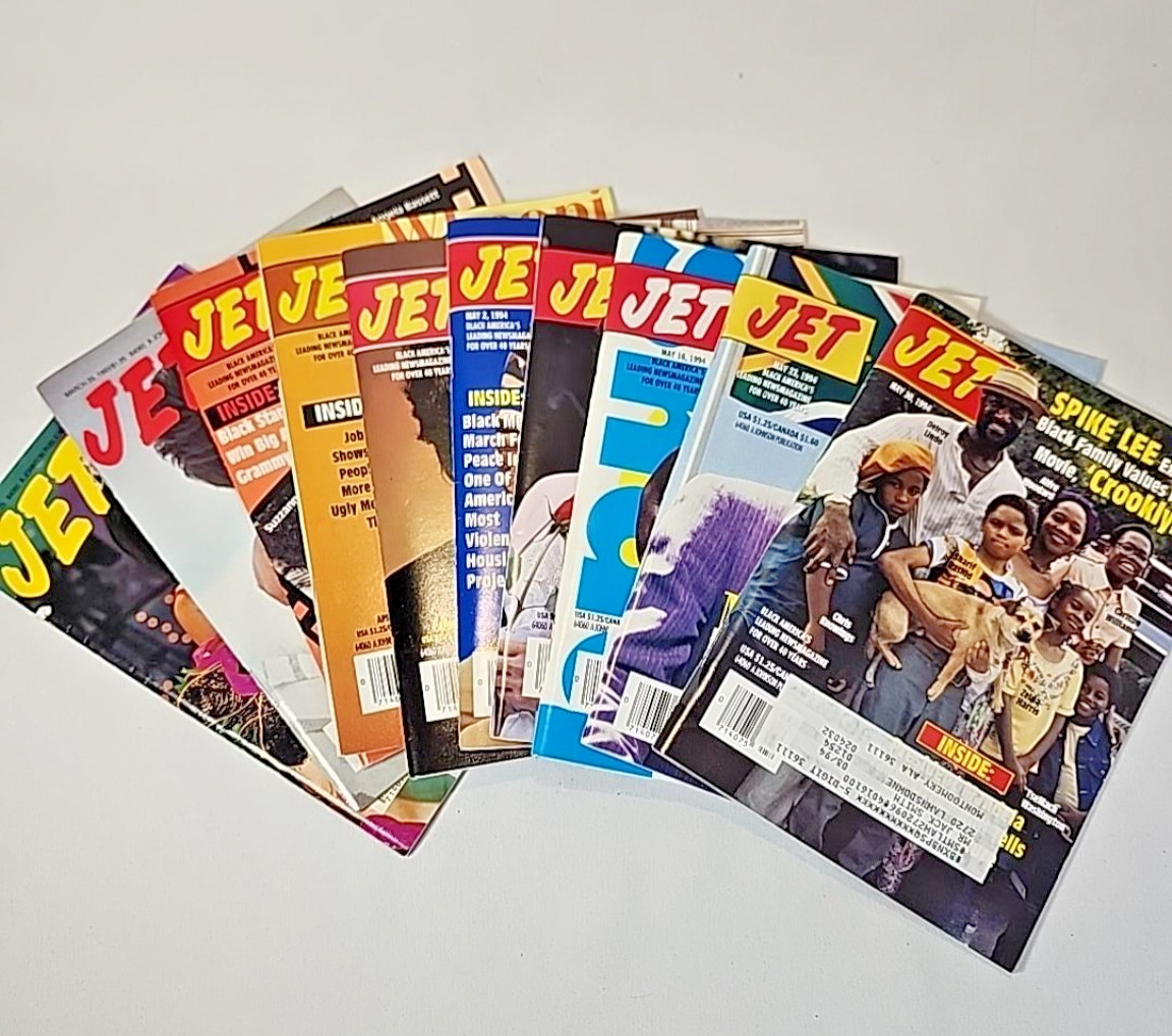 Vintage JET Magazine Lot 1993 1994 Oprah Shaq Mandela Spike Lee Whoopi 10 Issues