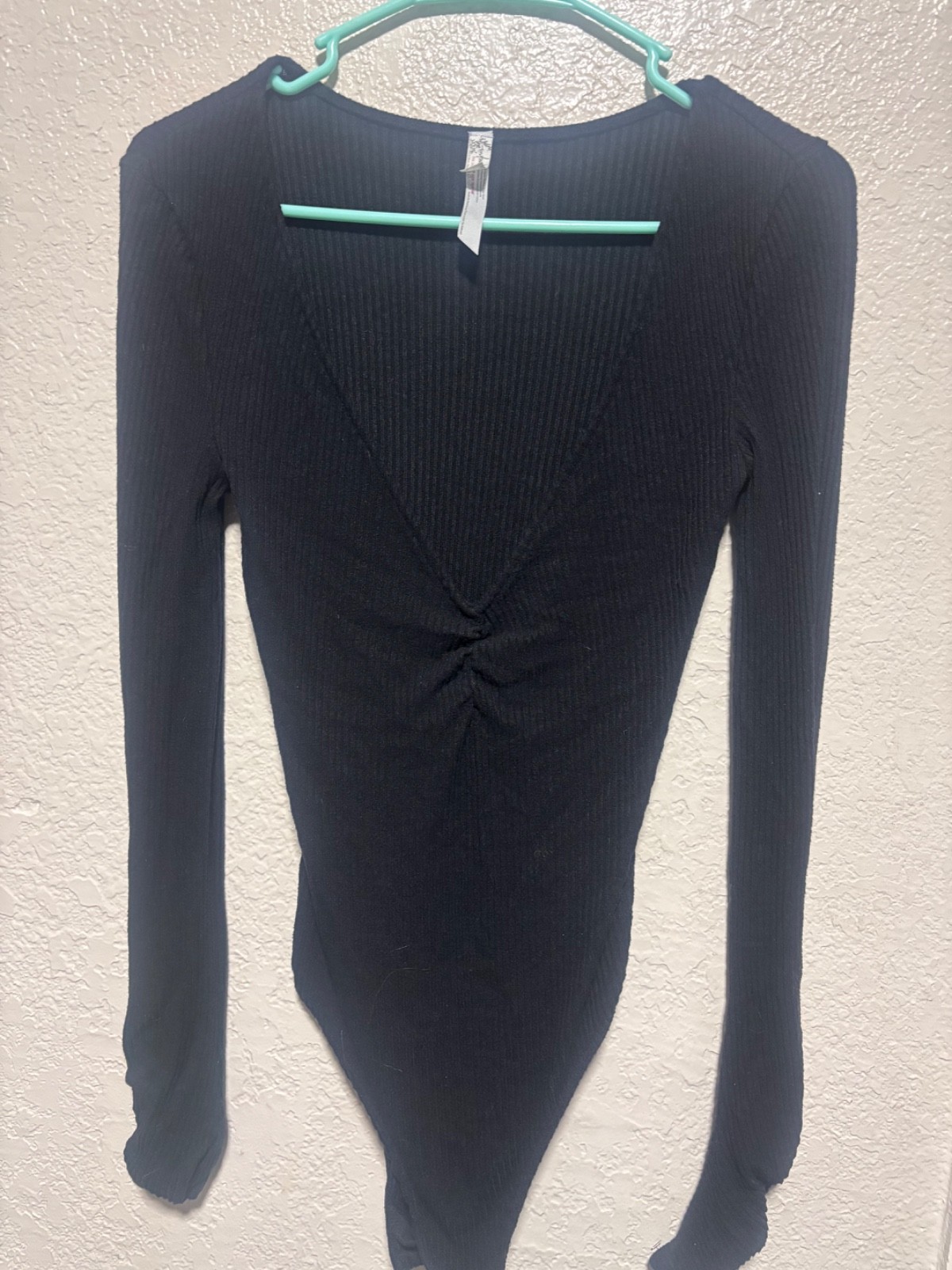 free people black top long sleeve xs