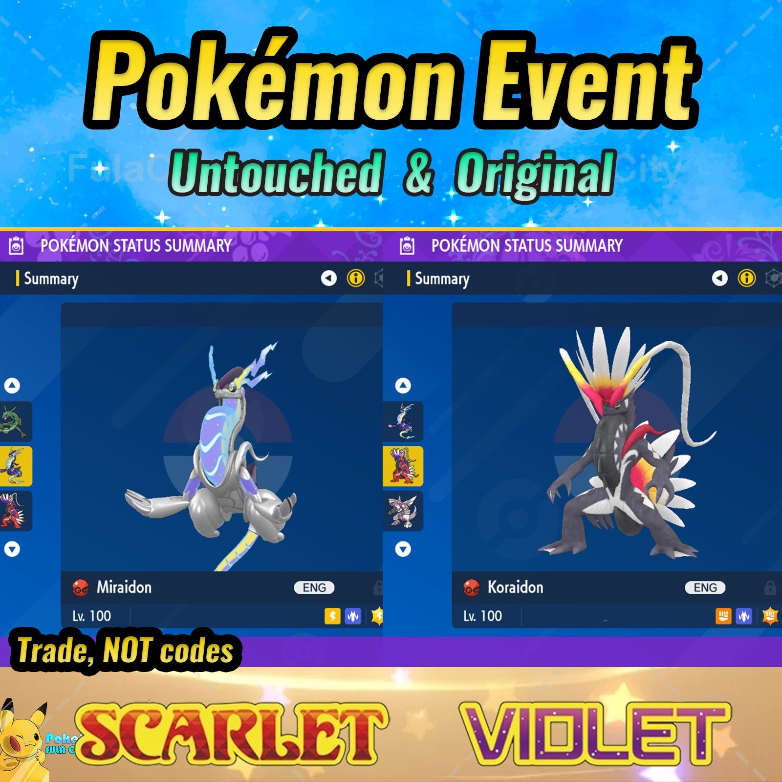 ✨ Shiny Miraidon Koraidon 🟣Event Paldea American GameStop ❤️ Scarlet Violet 💜 ✨ Shiny Miraidon Koraidon 🟣Event Paldea American GameStop ❤️ Scarlet Violet 💜