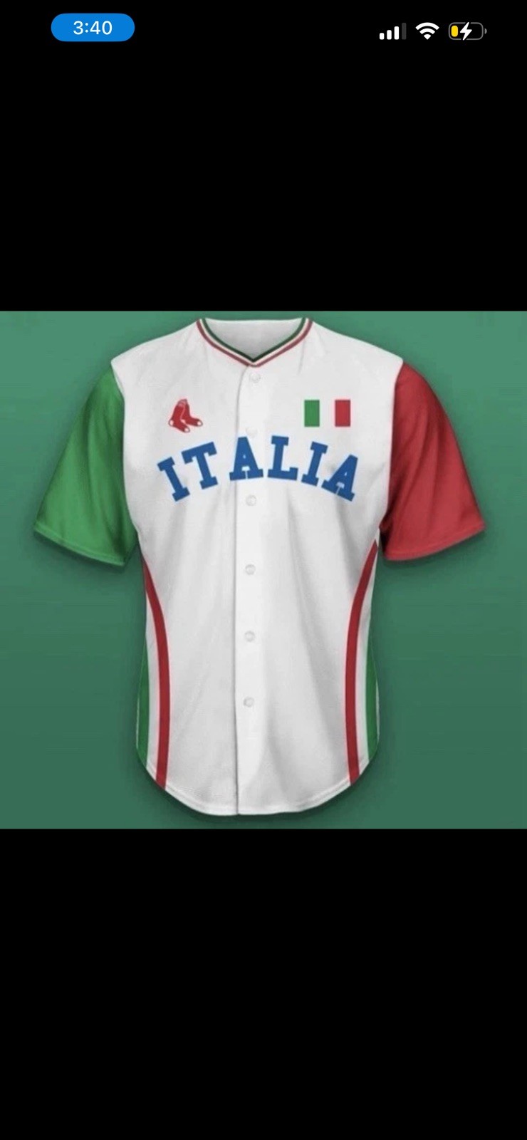 Boston Red Sox 2025 Italian Heritage Night Jersey Size L Boston Red Sox 2025 Italian Heritage Night Jersey Size L