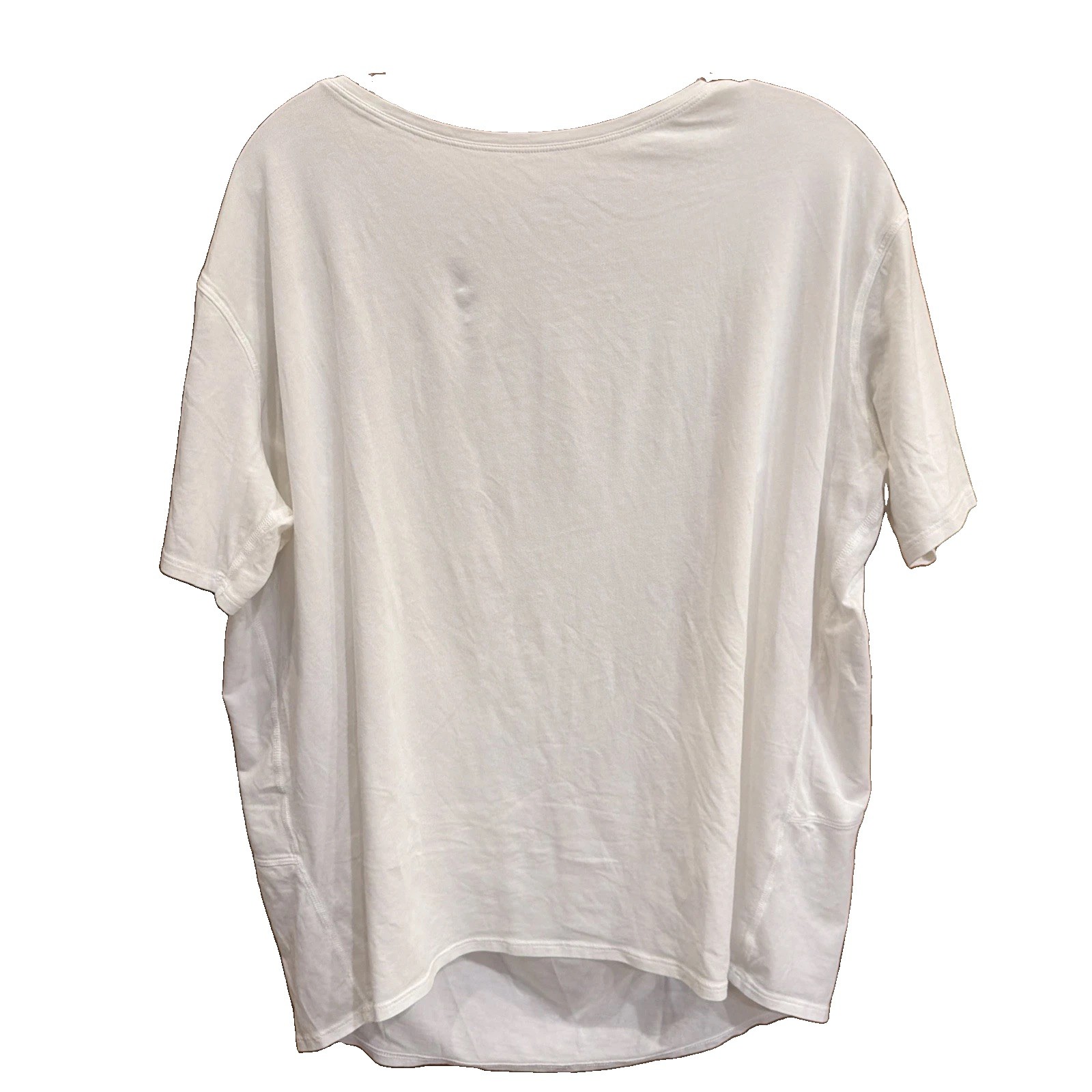 Lululemon Women\'s Back in Action Top White Short Sleeve Large Lululemon Women\'s Back in Action Top White Short Sleeve Large