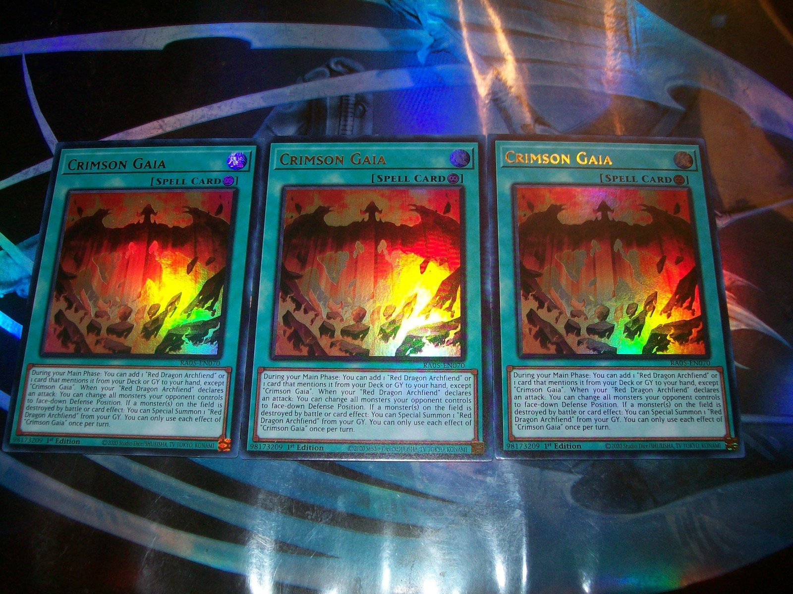 3x Crimson Gaia 1st Edition Ultra Rare RA05-EN070 Yu-Gi-Oh 3x Crimson Gaia 1st Edition Ultra Rare RA05-EN070 Yu-Gi-Oh