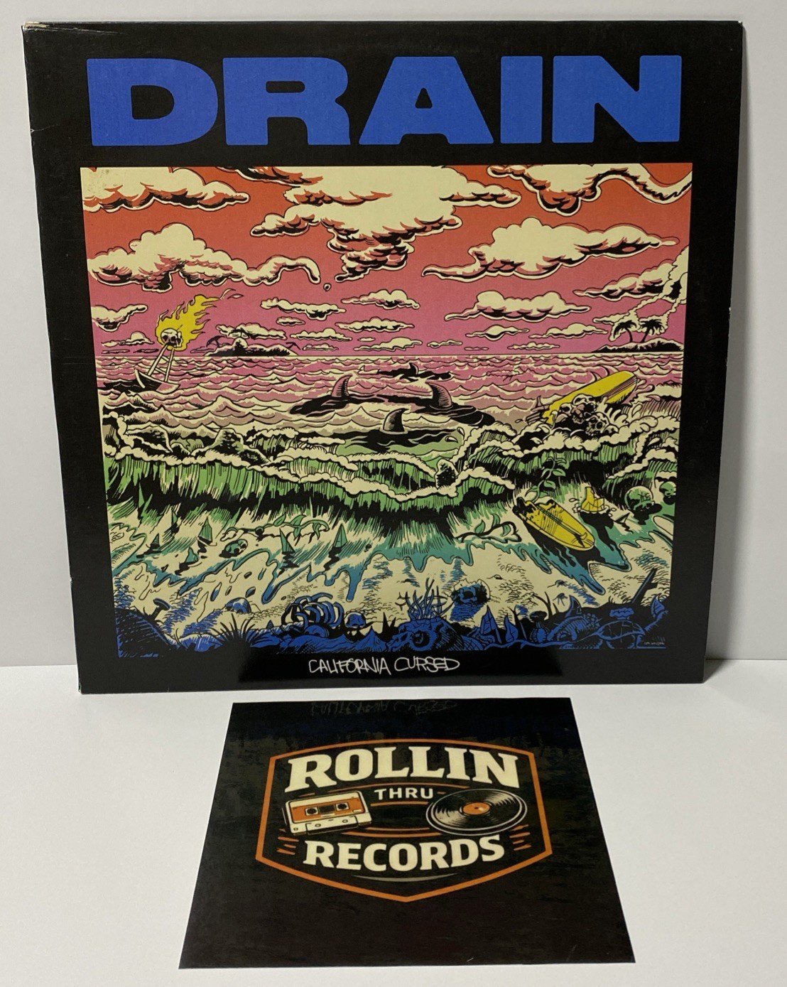DRAIN • California Cursed • LP White Blue Pink Splatter Vinyl REV182 Hardcore