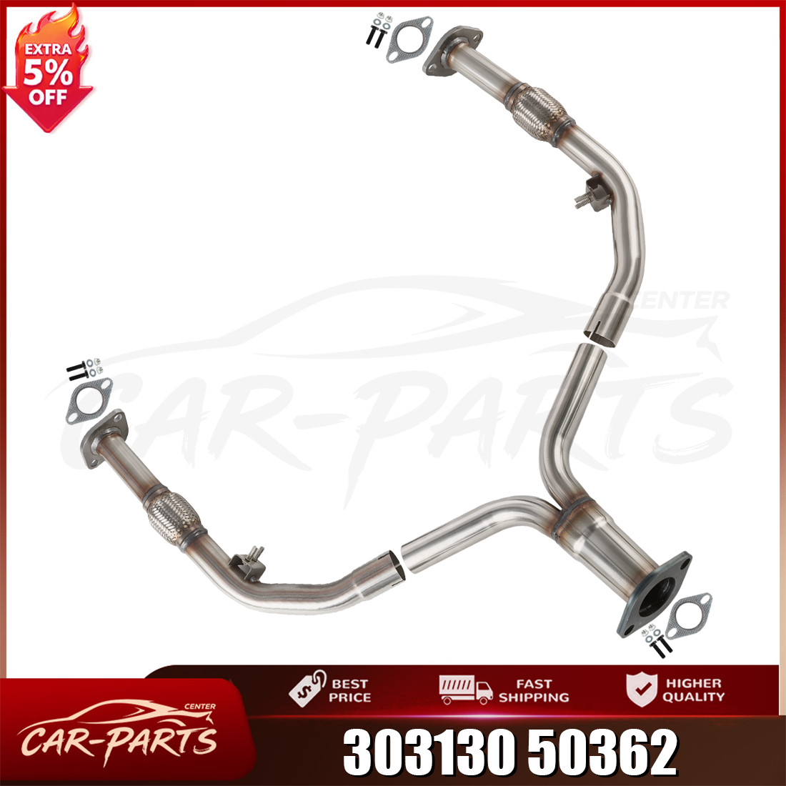 Stainless Steel Flex Y-Pipe fits: 2003-2013 INFINITI FX35, G35, G37 3.5L & 3.7L