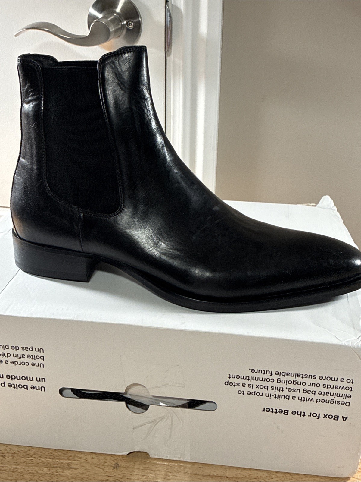 ALDO Men’s Dax Black Leather Chelsea Boots  Size: 9.5 NEW