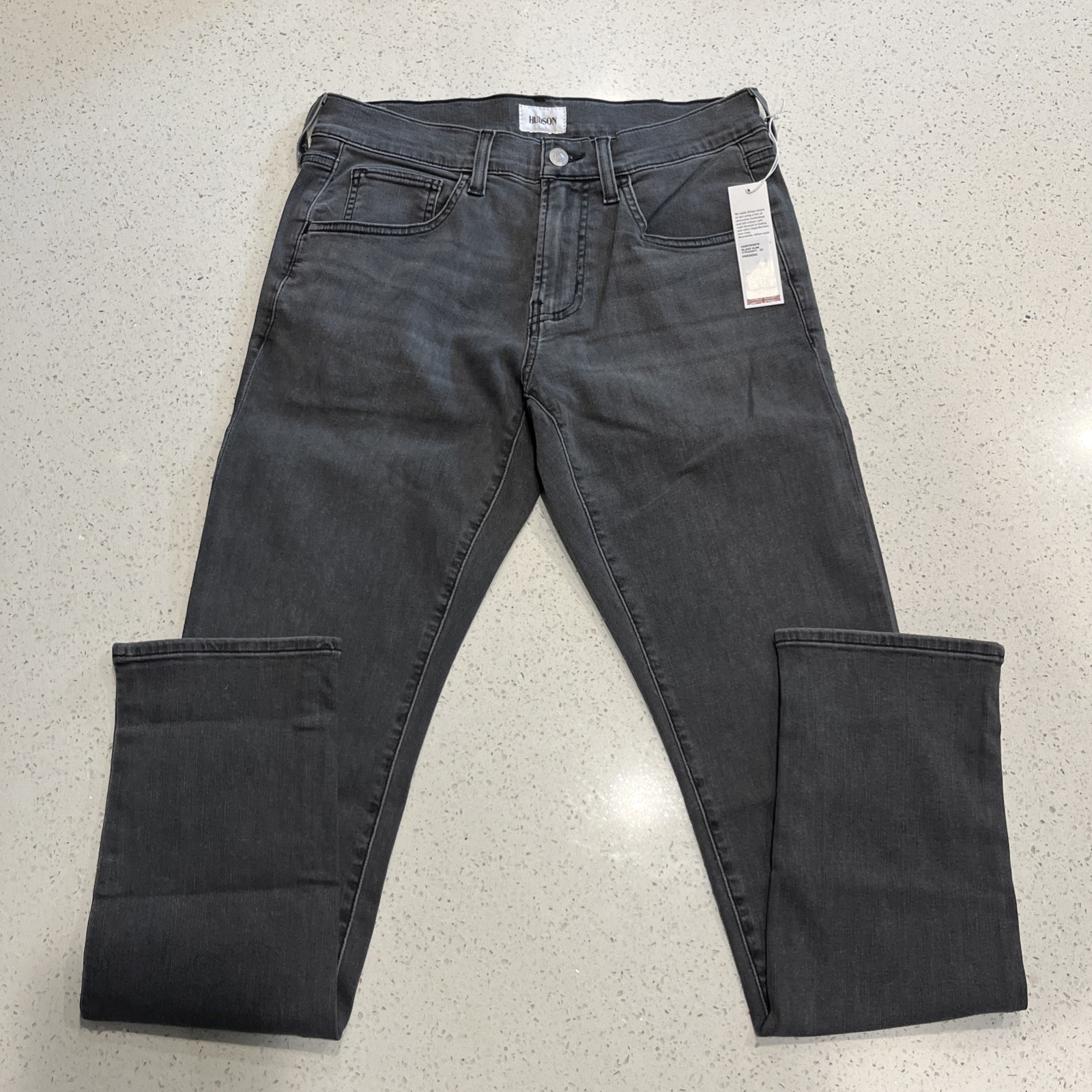 Hudson Jeans Mens Black Mid Rise Slim Fit Blake Straight Leg Jeans Sz 30/32 NWT Hudson Jeans Mens Black Mid Rise Slim Fit Blake Straight Leg Jeans Sz 30/32 NWT