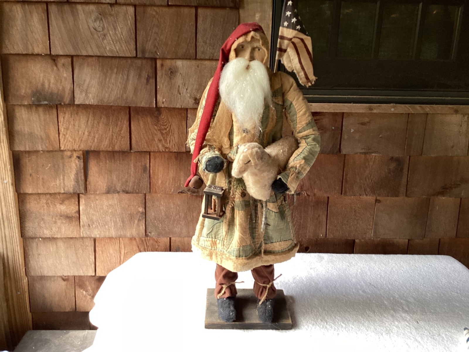 Large OOAK Arnett's Country Store Santa / Lantern/ Sheep 25 Large OOAK Arnett's Country Store Santa / Lantern/ Sheep 25