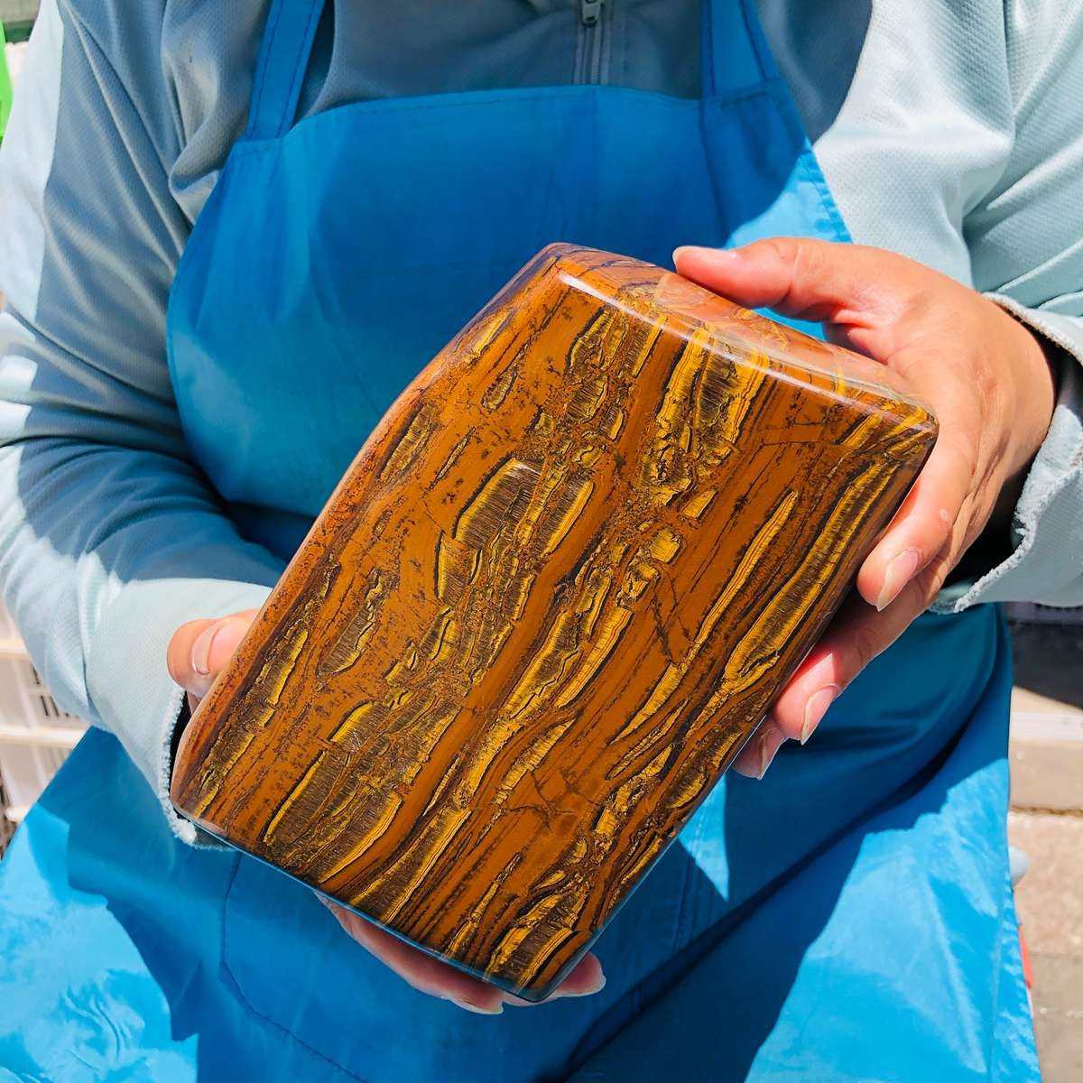 9.21LB Large Natural Tiger Eye Quartz Crystal Polished Healing Sample 5637