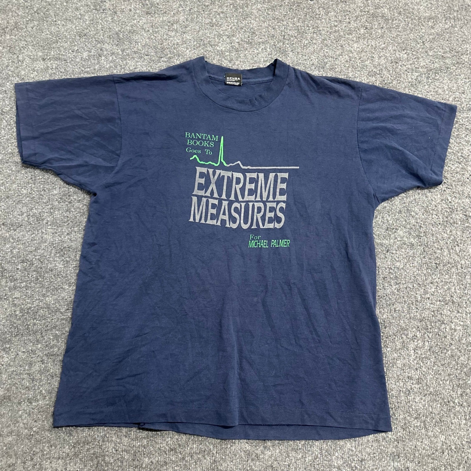 Screen Stars T Shirt Mens XL Blue Extreme Measures Michael Palmer USA Vintage