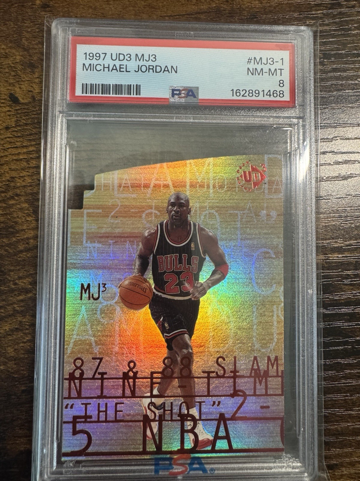 1997-98 Upper Deck UD3 Michael Jordan #MJ3-1 MJ3 Die Cut PSA 8 Near Mint 📈🔥 1997-98 Upper Deck UD3 Michael Jordan #MJ3-1 MJ3 Die Cut PSA 8 Near Mint 📈🔥