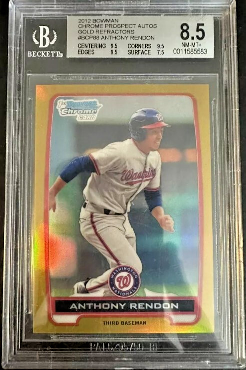 2012 Bowman 1st Prosp Rookie /50 Gold Refractor #BCP88 Anthony Rendon RC BGS 8.5
