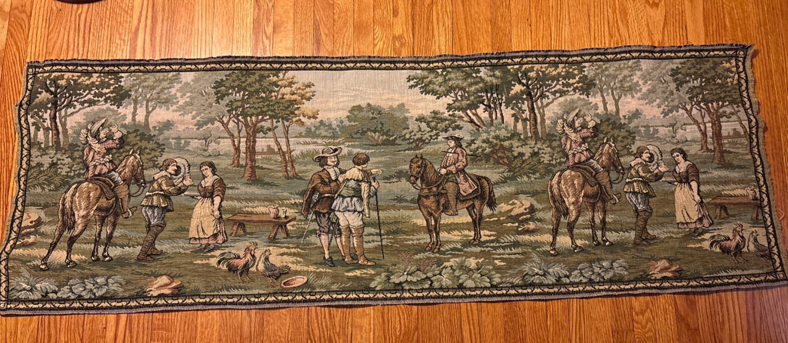 Vintage French Verdure Wool Tapestry Vintage French Verdure Wool Tapestry