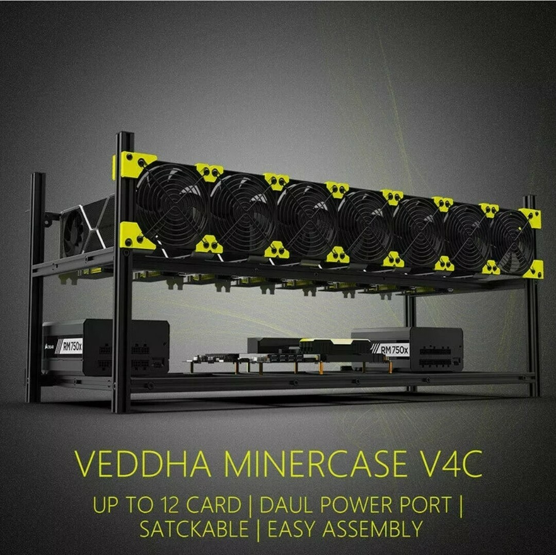 πΊπΈ USA Veddha 8 / 12 GPU Miner NEW VERSION frame Stackable Frame- NO FANS πΊπΈ USA Veddha 8 / 12 GPU Miner NEW VERSION frame Stackable Frame- NO FANS
