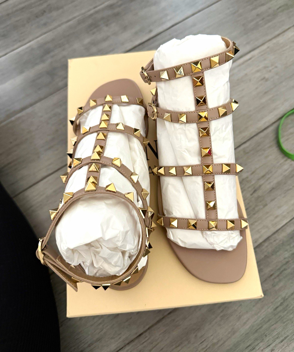 Valentino Garavani Women’s Leather Studded Strappy Ankle Sandals 6.5