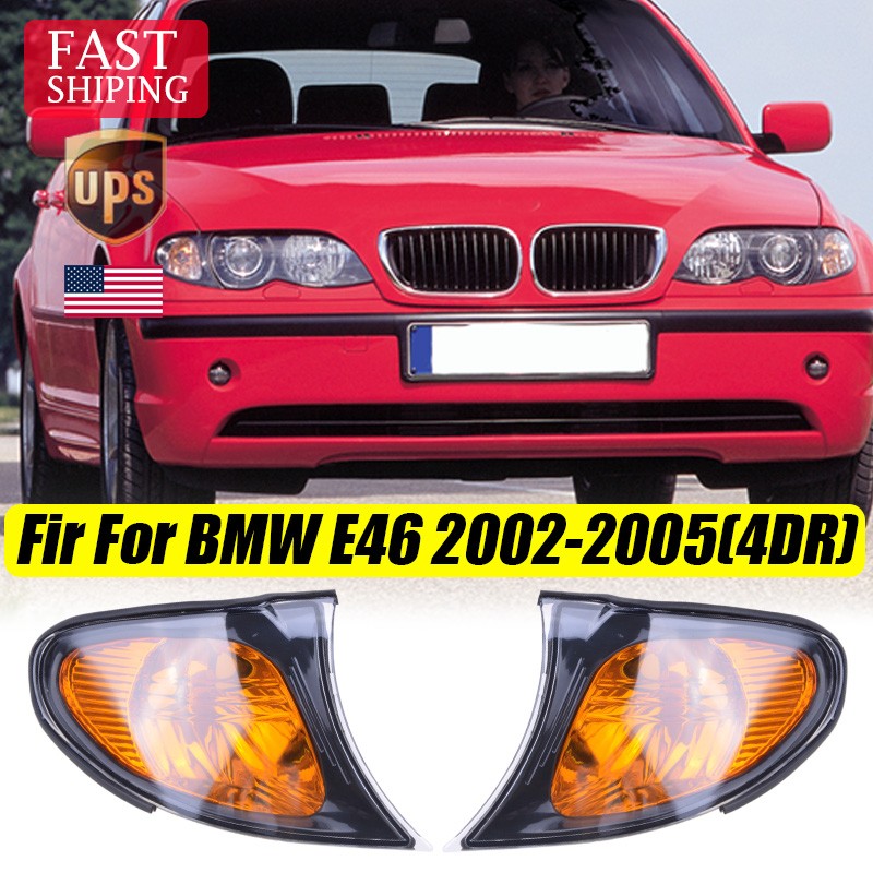 Pair Turn Signal Lights Corner Light LH+RH For 2002-2005 BMW E46 3-SERIES Sedan