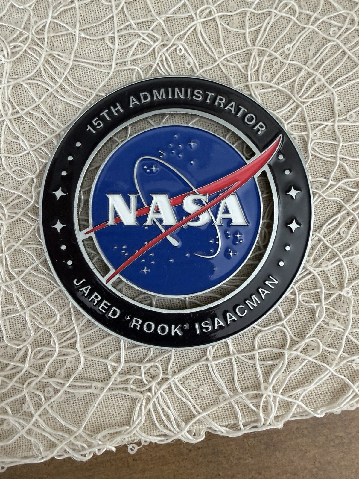 NASA Administrator Jared Issacman Challenge Coin(3.5x3.5) Weighty NASA Administrator Jared Issacman Challenge Coin(3.5x3.5) Weighty
