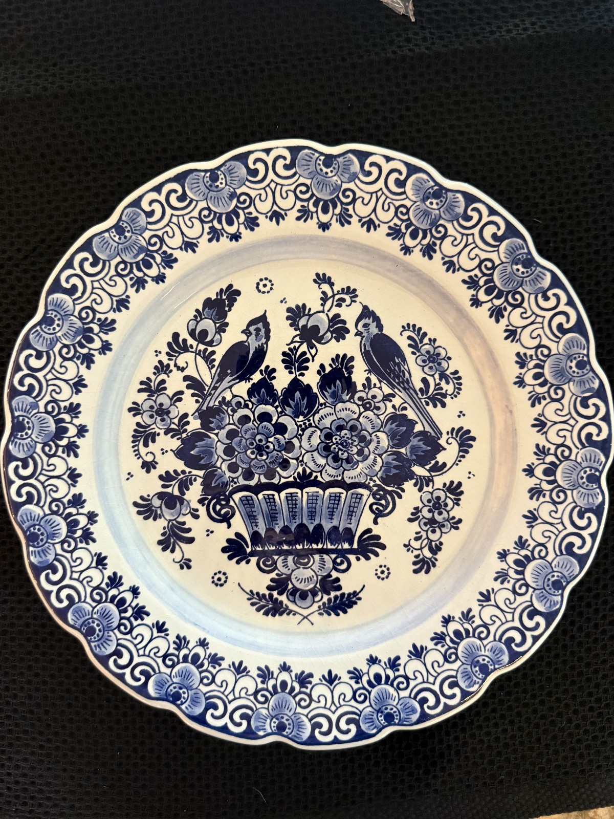 Vintage Dutch Delft Blue Bird & Flower Plate – Delfts Handwerk – Made in Holland Vintage Dutch Delft Blue Bird & Flower Plate – Delfts Handwerk – Made in Holland