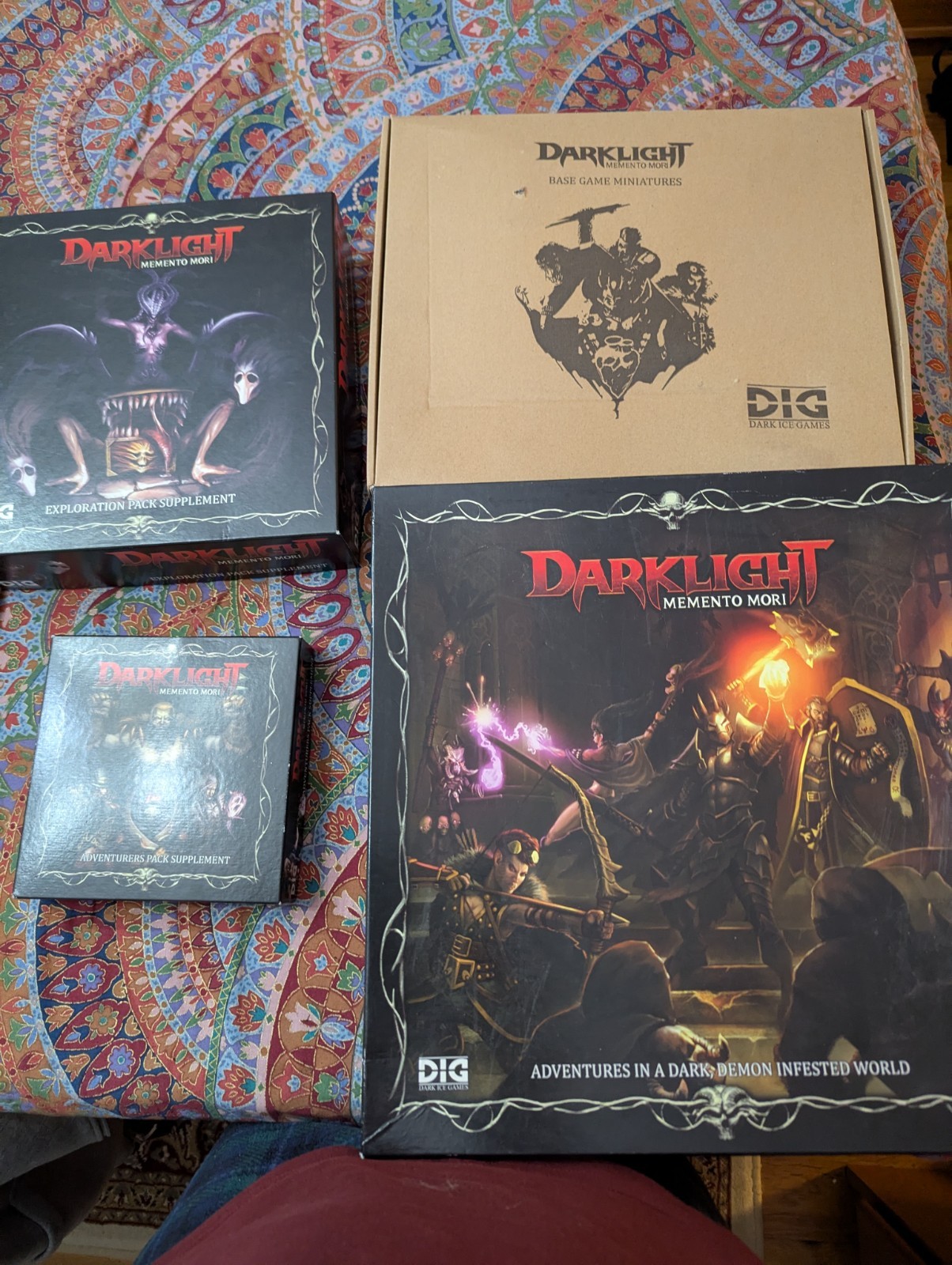 Darklight Memento Mori Board Game + Adventurers and Exploration Pack Supplements