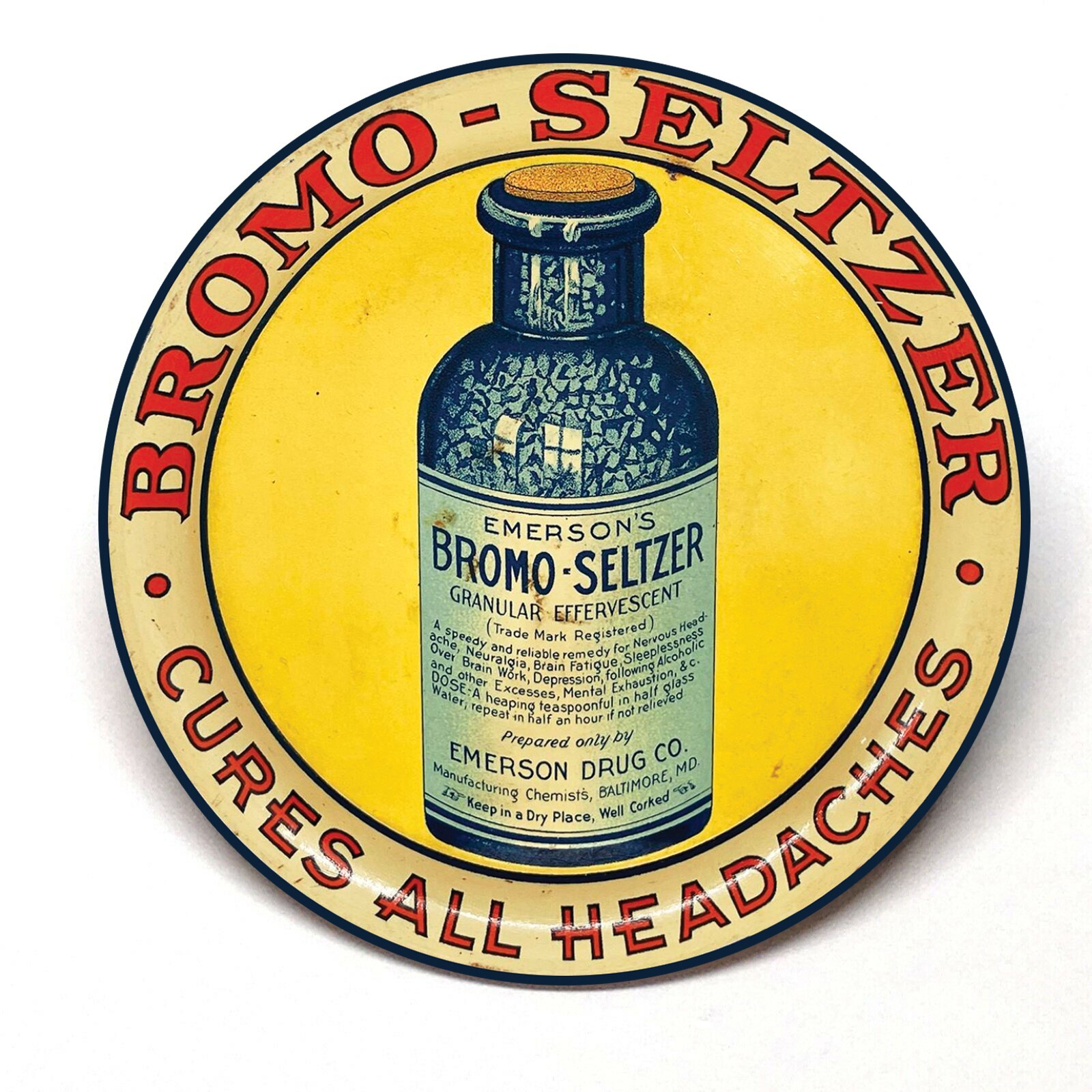 Emerson\'s Bromo Seltzer Advertising Pocket Mirror Emerson\'s Bromo Seltzer Advertising Pocket Mirror